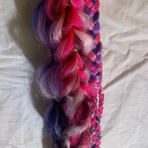 Vibrant Pink and Purple Braided ponytail